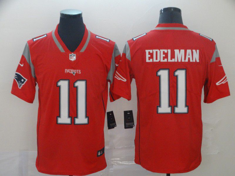 Men New England Patriots #11 Edelman Red Nike Vapor Untouchable Limited Player NFL Jerseys